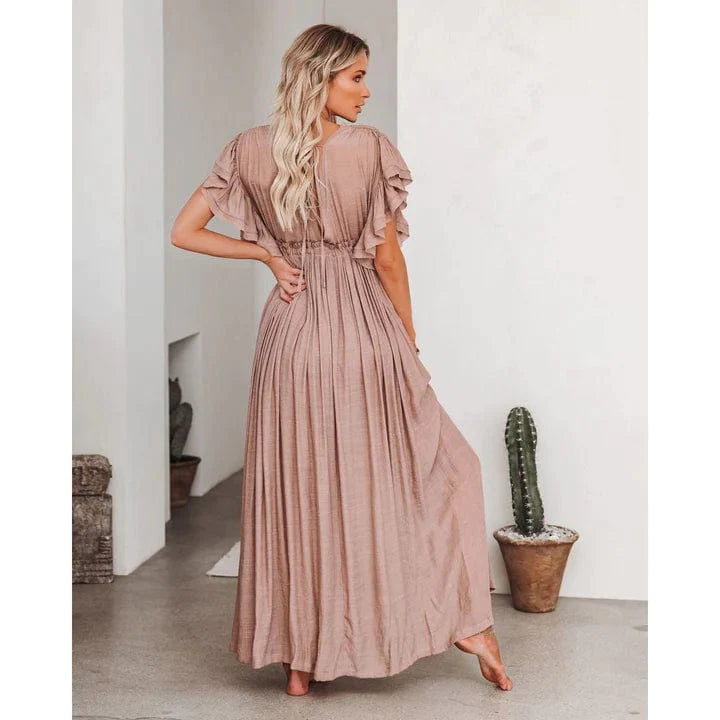 Anne™ - Maxi Taupe Ibiza Jurk