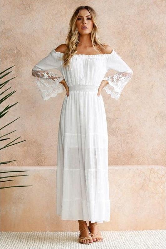 Yara™ Maxi Witte Boheemse Jurk