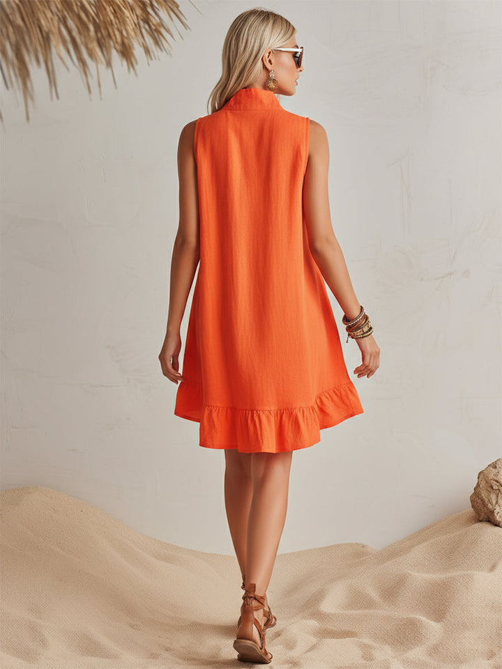 Cotton-Linen Blend Mini Dress