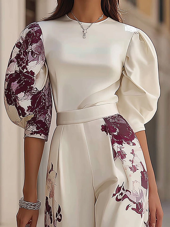 Luna Puff-Sleeve Pants Set