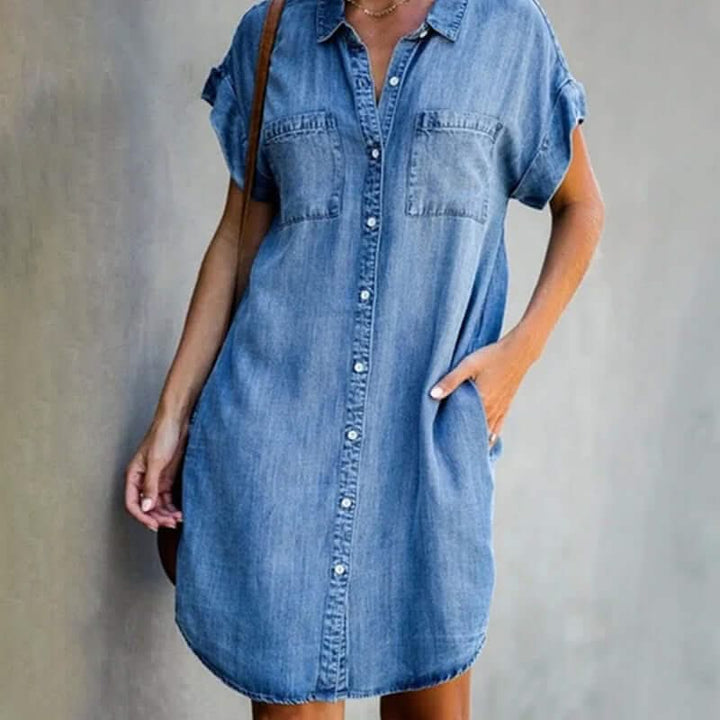 Valerie | denim dress with tummy coverage