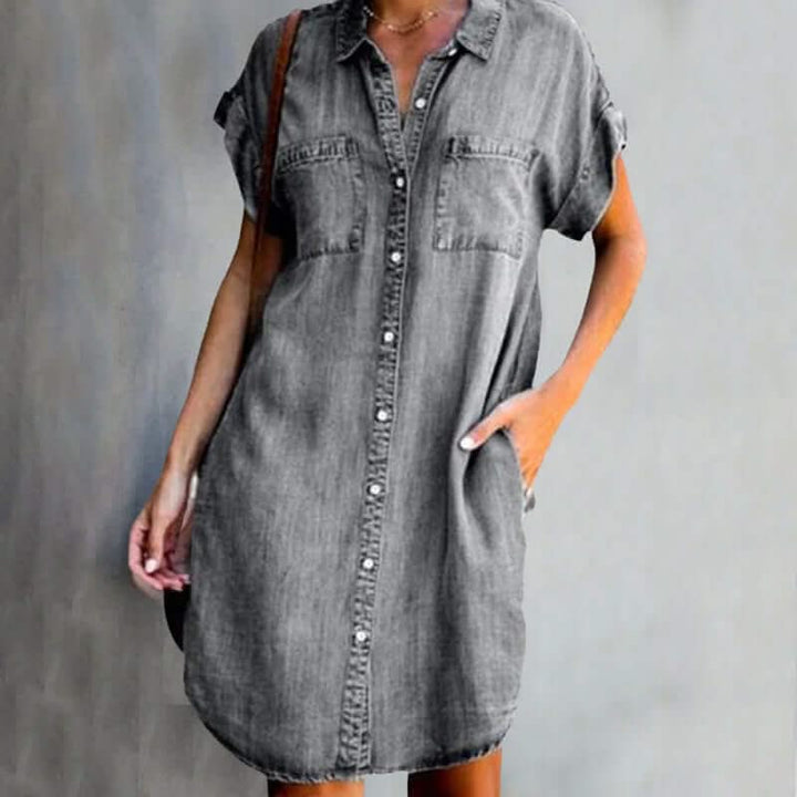 Valerie | denim dress with tummy coverage