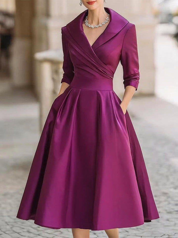 Maya™ | Satin midi dress