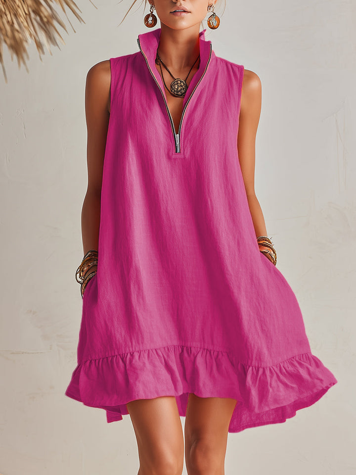Mini Dress in Cotton and Linen