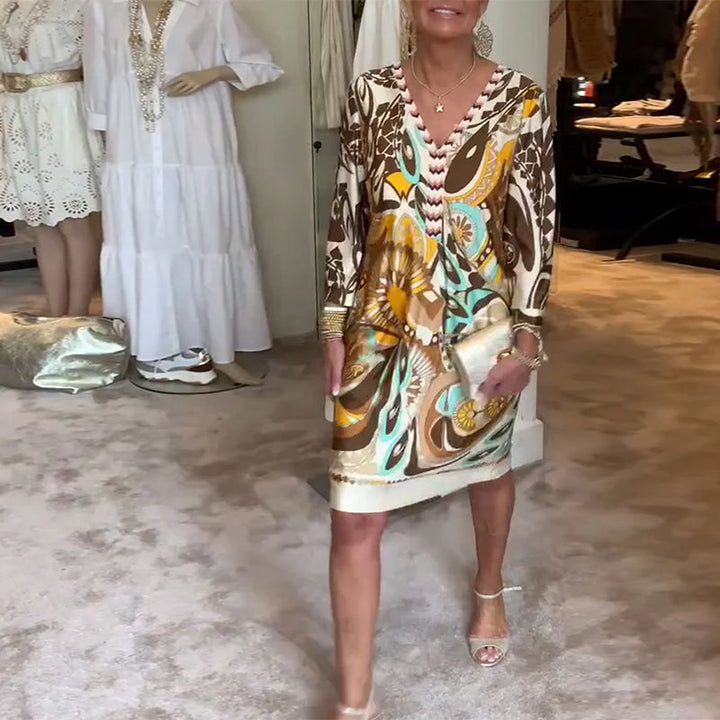 Fia | Vibrant dress with striking pattern and bright design