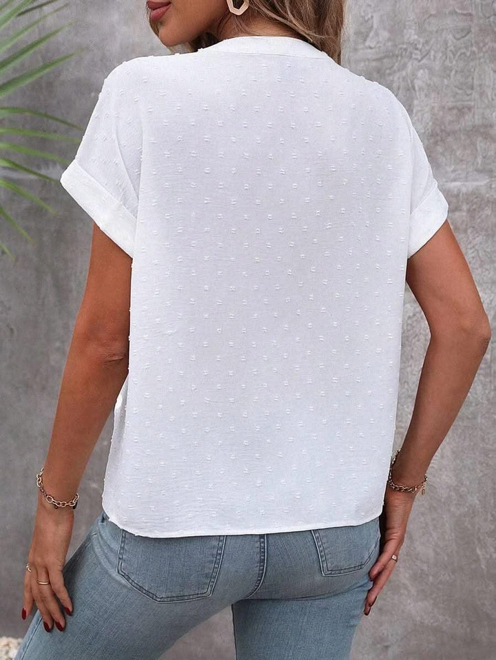 Leilani | TOP with white Swiss dots and buttons