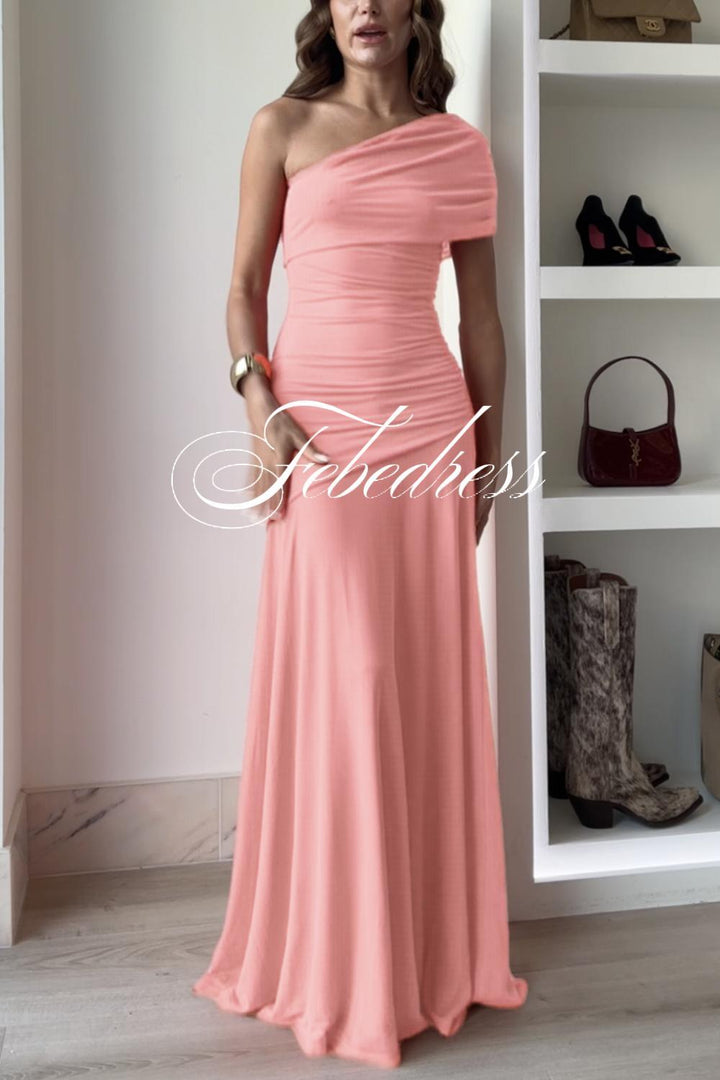 Off Shoulder Ruched Flare Maxi Dress(in 9 Colors!)