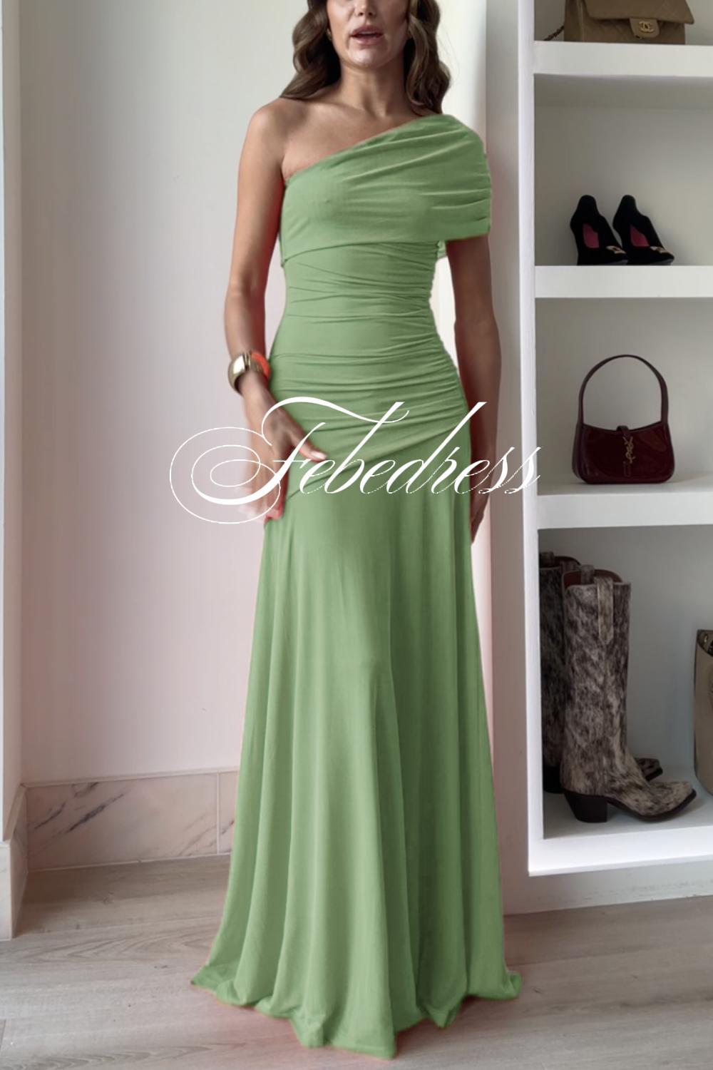 Off Shoulder Ruched Flare Maxi Dress(in 9 Colors!)