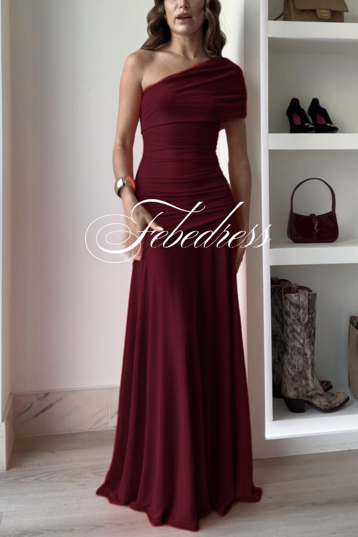 Off Shoulder Ruched Flare Maxi Dress(in 9 Colors!)