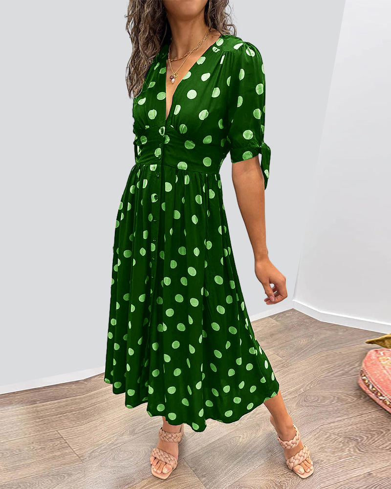 Monique | Elegant dress with polka dots