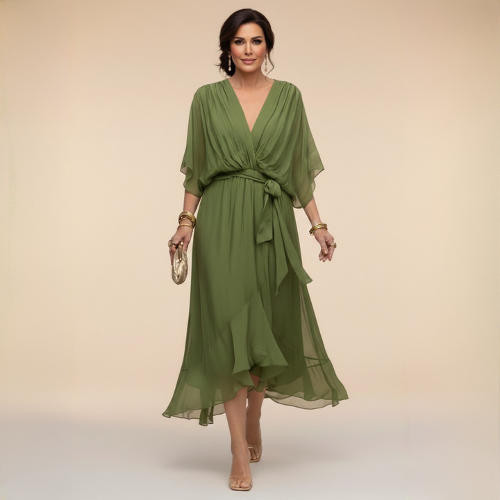 Sarah Chiffon V-Neck Dress