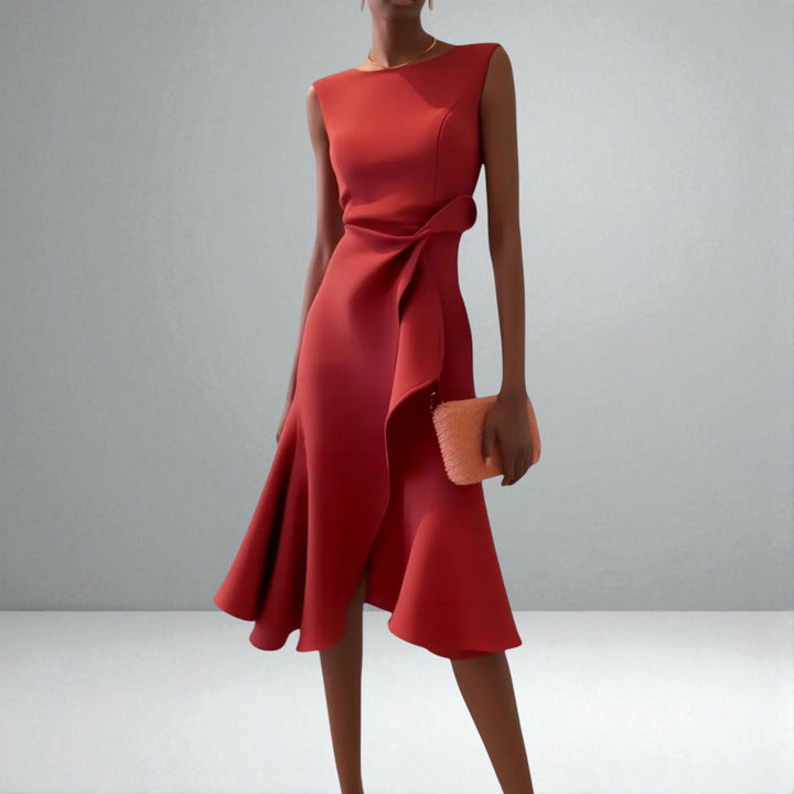 Noa™ | Elegant Draped Midi Dress