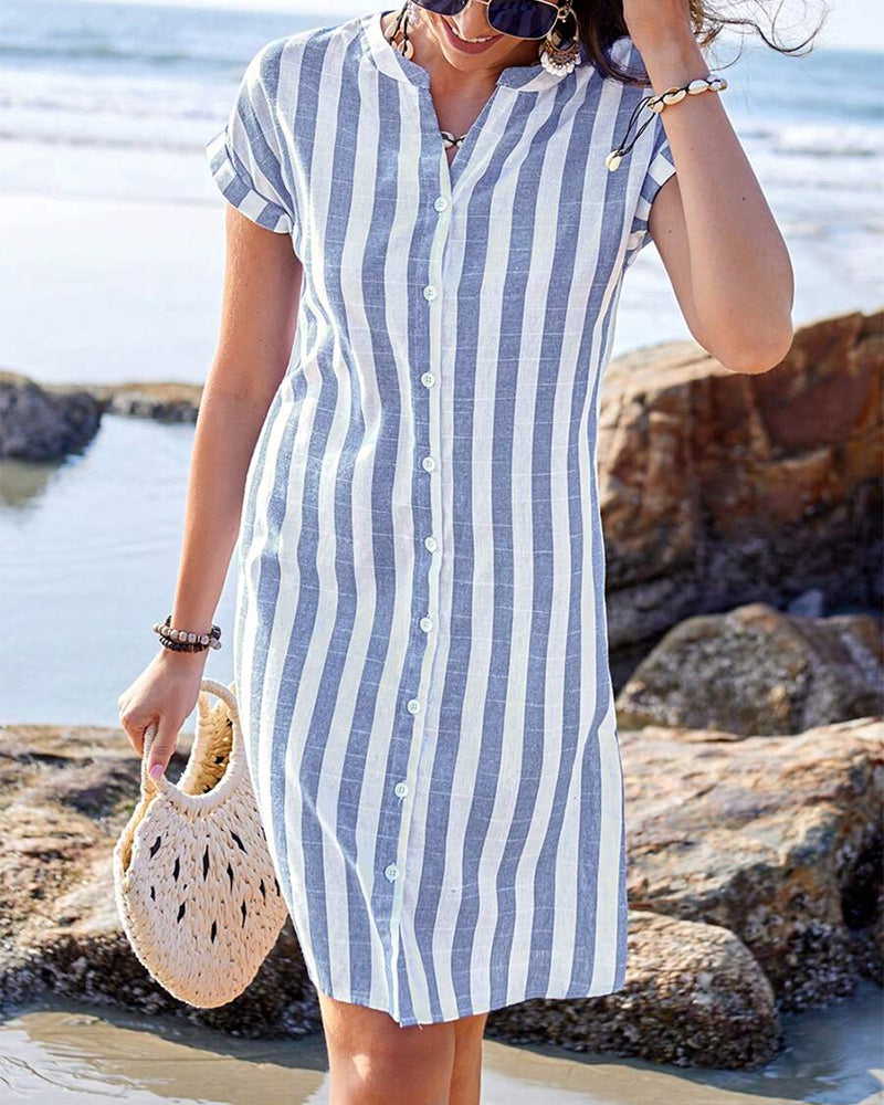 Marthe | Elegant striped shirt dress