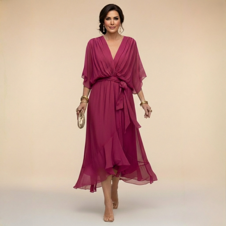 Sarah Chiffon V-Neck Dress