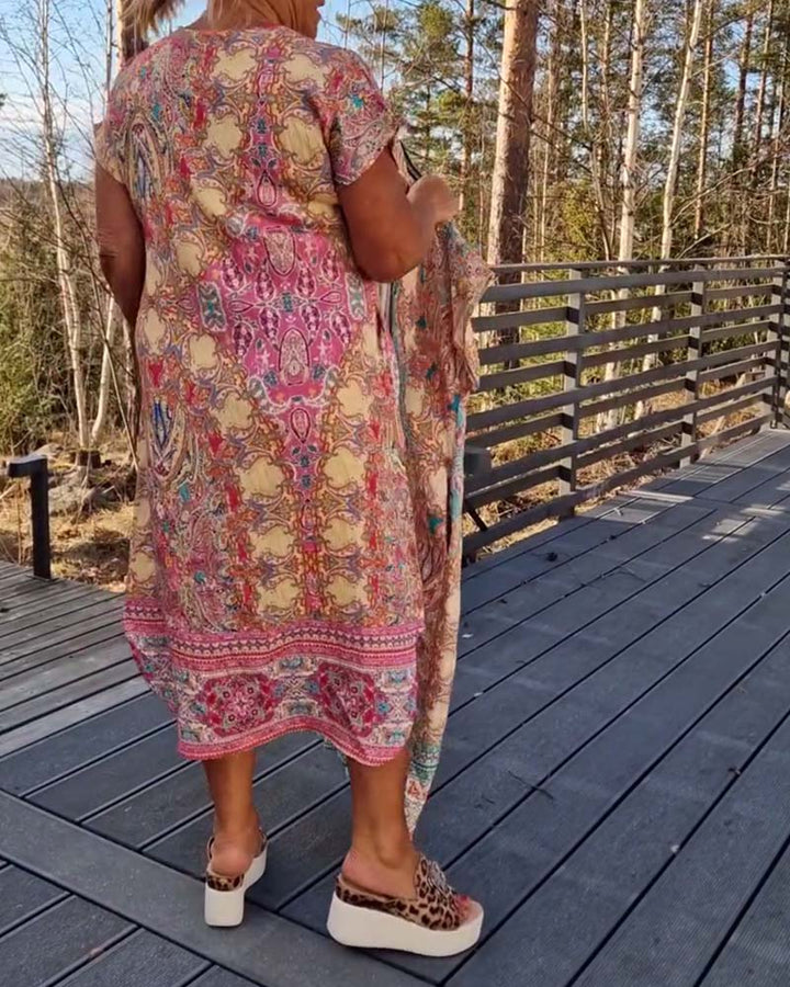 Orla | Ailina – V-neck dress with print