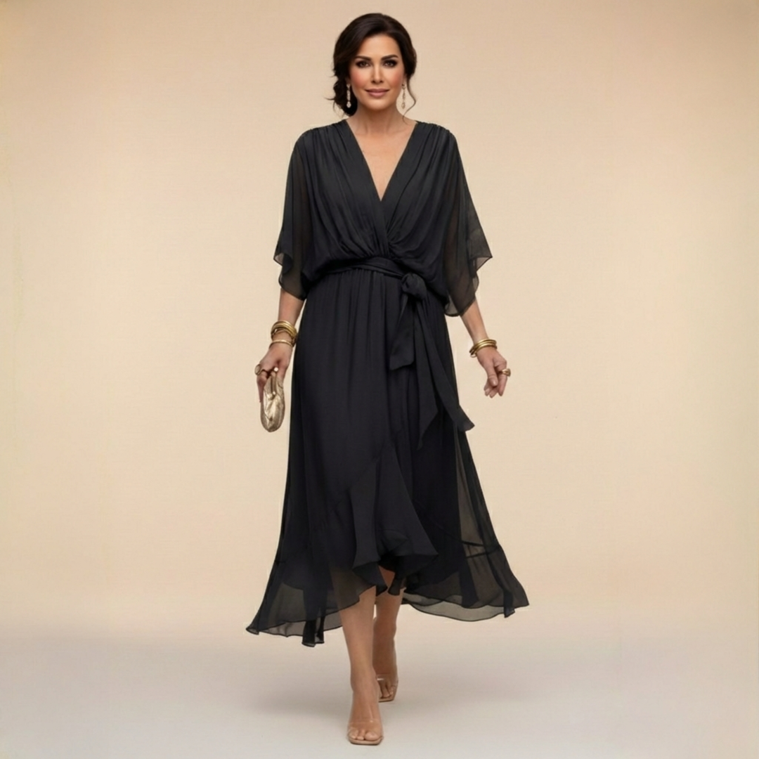 Sarah Chiffon V-Neck Dress