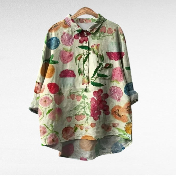 Camille | Elegant Linen Summer Blouse