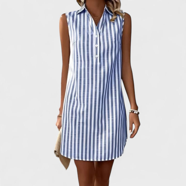 Lenka - Elegant Shirt Dress with Stripes