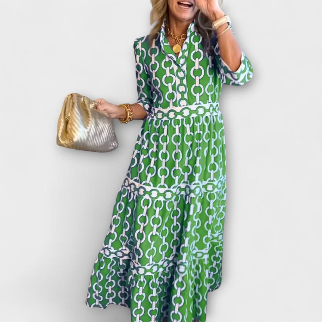 Stavroula | Midi Dress With Chain Pattern