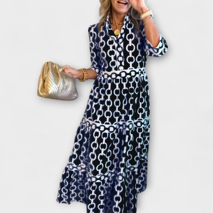 Stavroula | Midi Dress With Chain Pattern