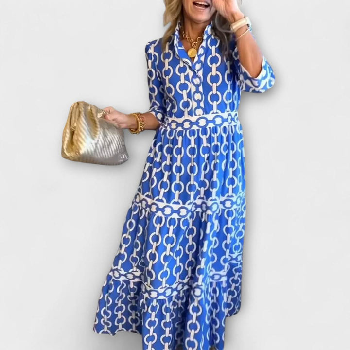 Stavroula | Midi Dress With Chain Pattern