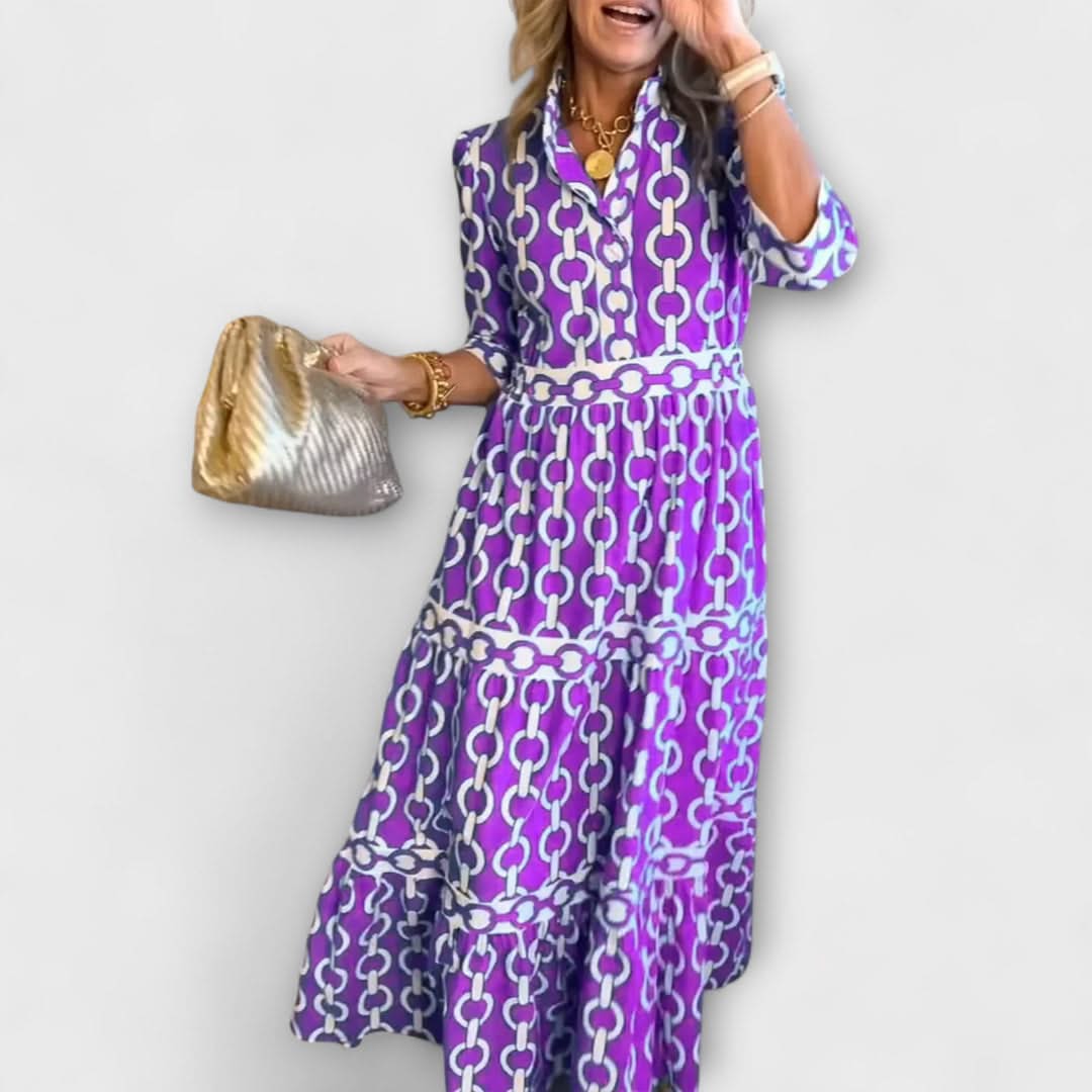 Stavroula | Midi Dress With Chain Pattern