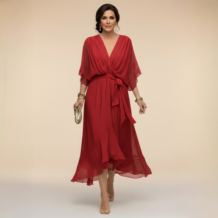 Sarah Chiffon V-Neck Dress