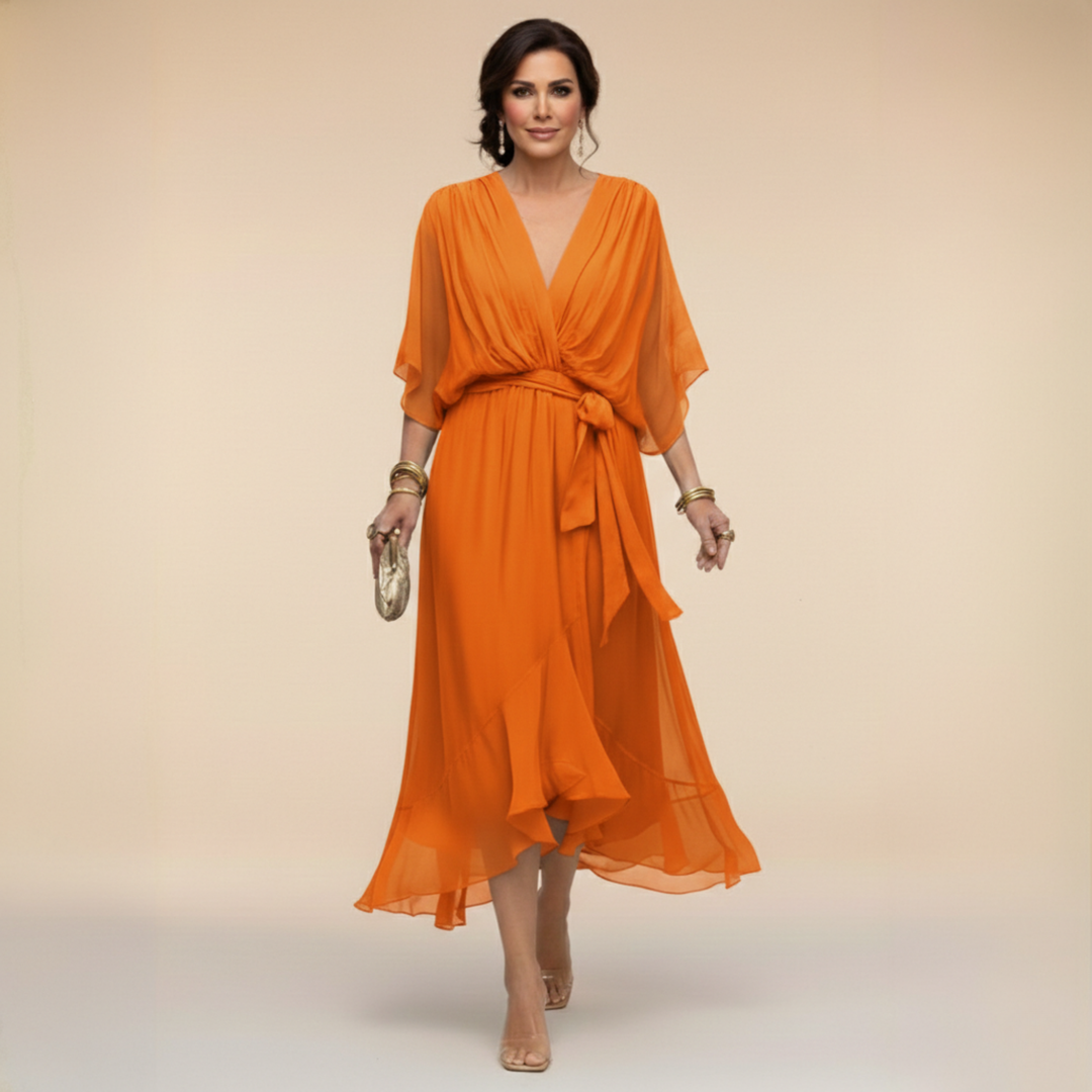 Sarah Chiffon V-Neck Dress