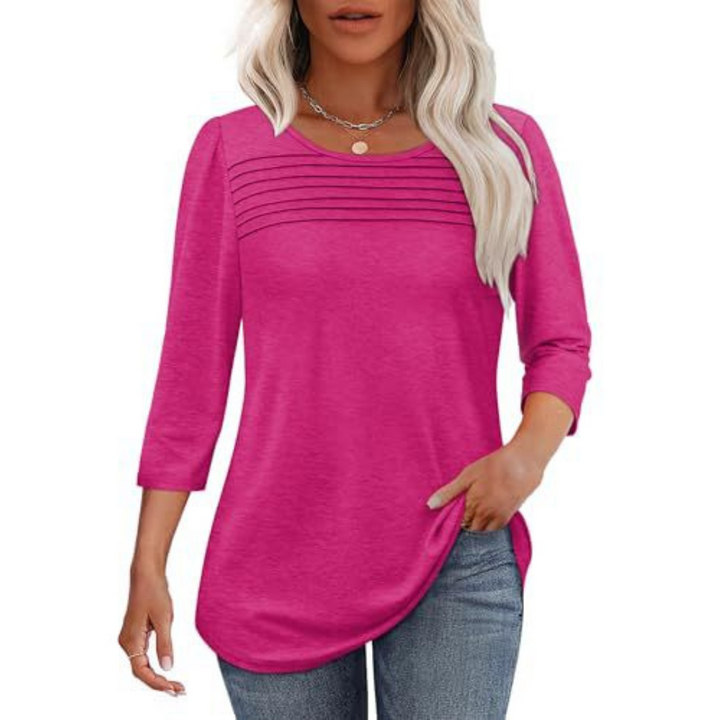 TESSARA™ | Casual Pleated Front Spring Top