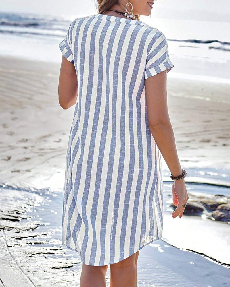 Marthe | Elegant striped shirt dress