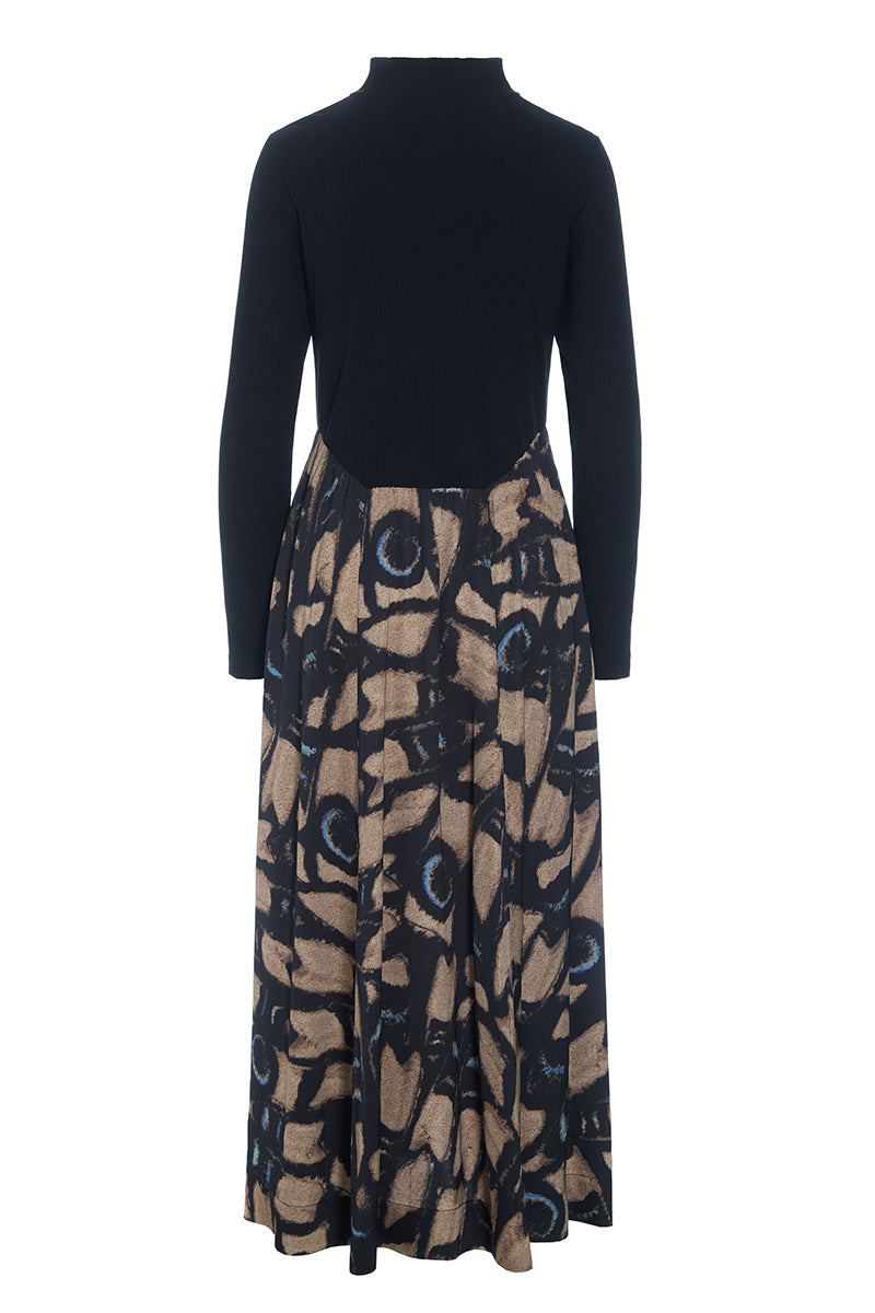 Rosaleen | Khaki dress with high neck