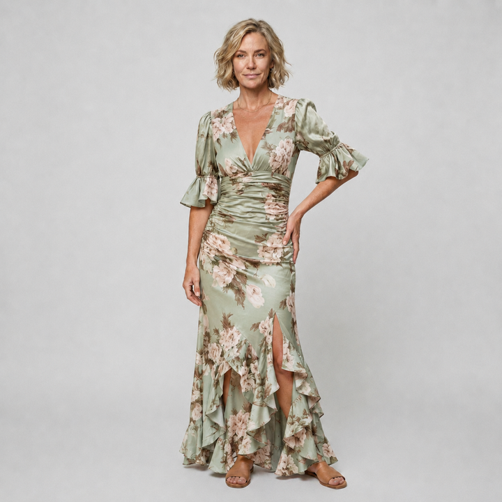 Ana Long V‑Neck Dress