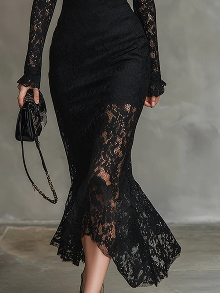 Julia™ | Black Lace Maxi Dress