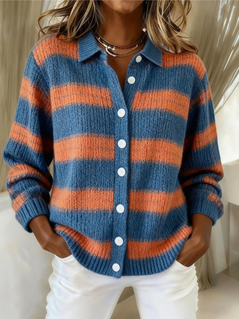 Livia™ – Striped Hoodie Blouse