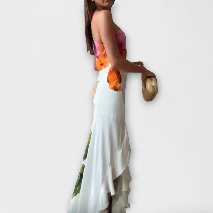 De Saphir - Elegant Polka Dot Maxi Dress