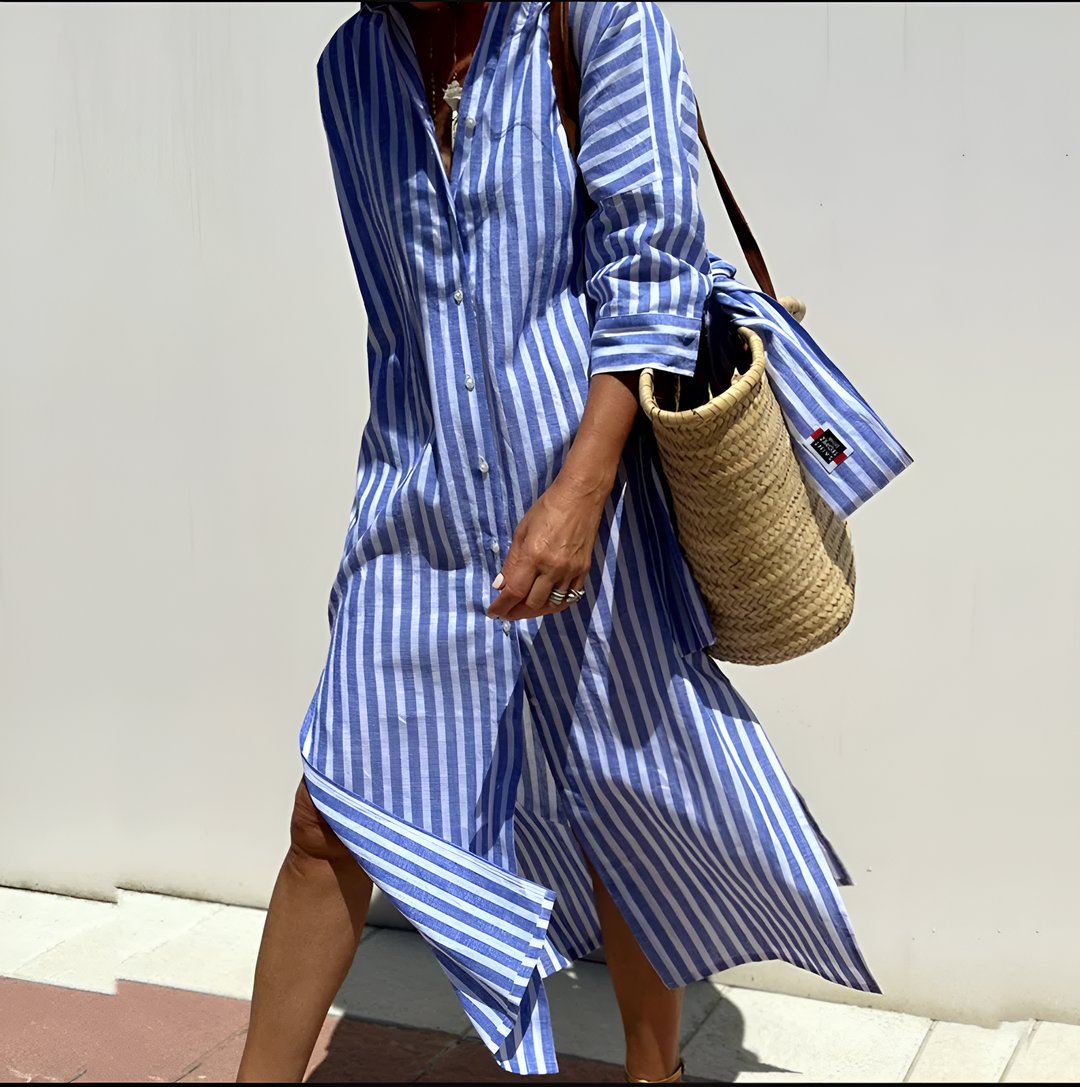 Grace | Elegant striped shirt dress
