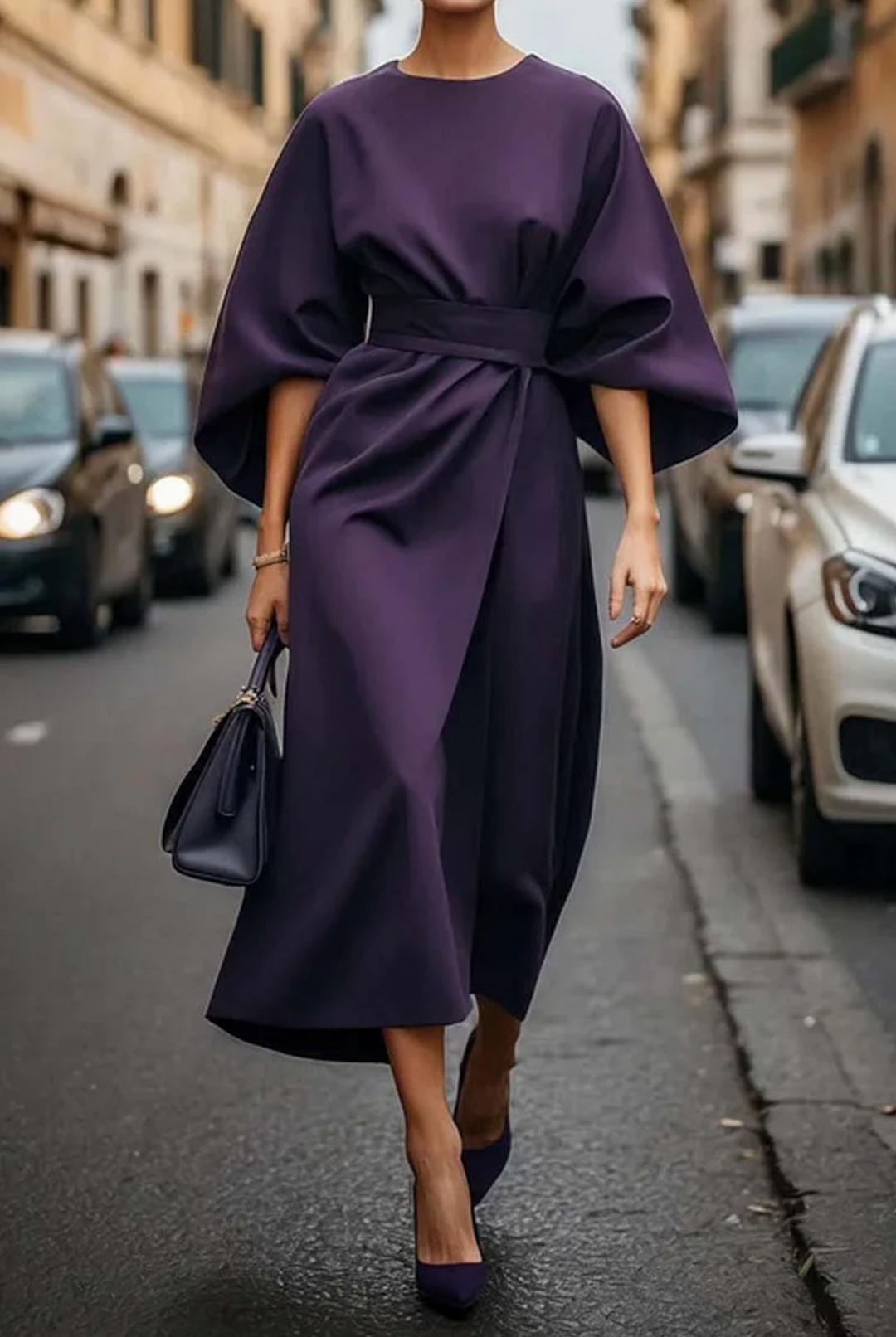 Matzliah™ | Elegant dress with lantern sleeves