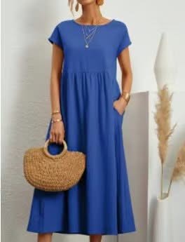 BREEZY | COTTON-LINEN SLEEVELESS POCKET DRESS