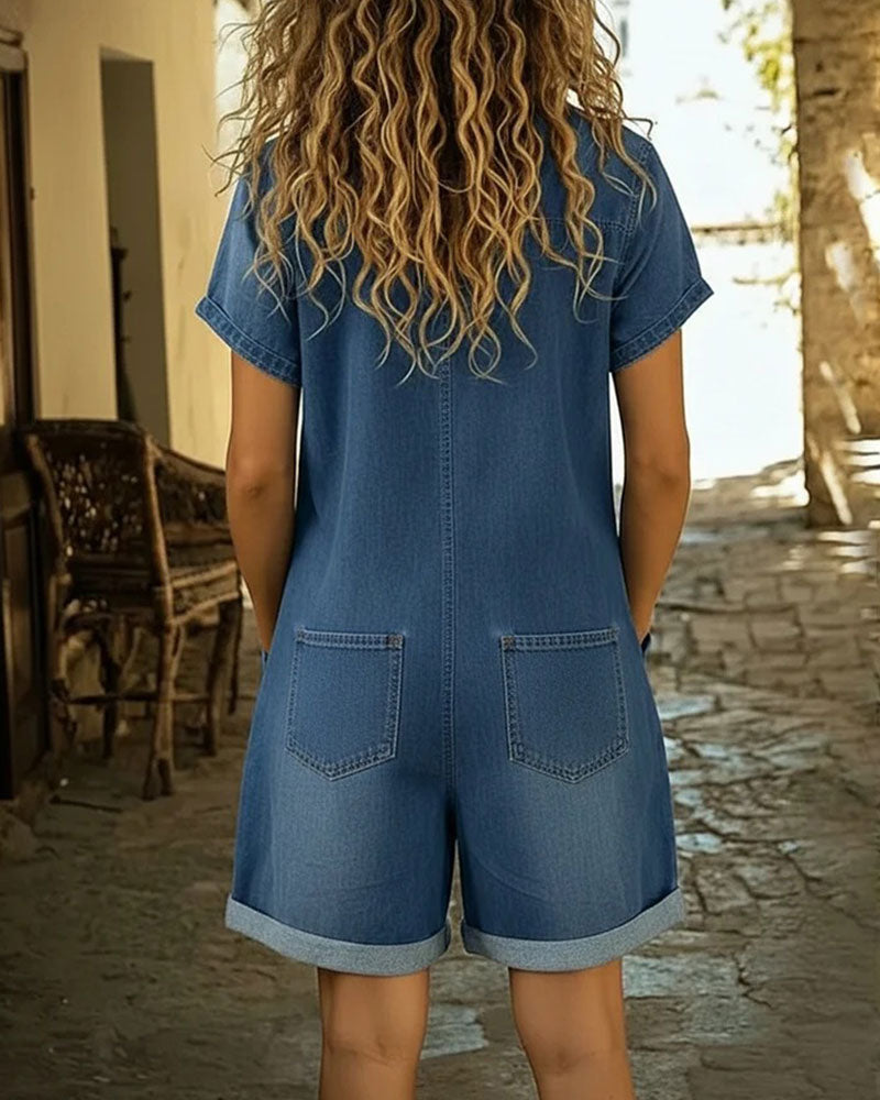 Clara | Short Sleeve Playsuit Dress
