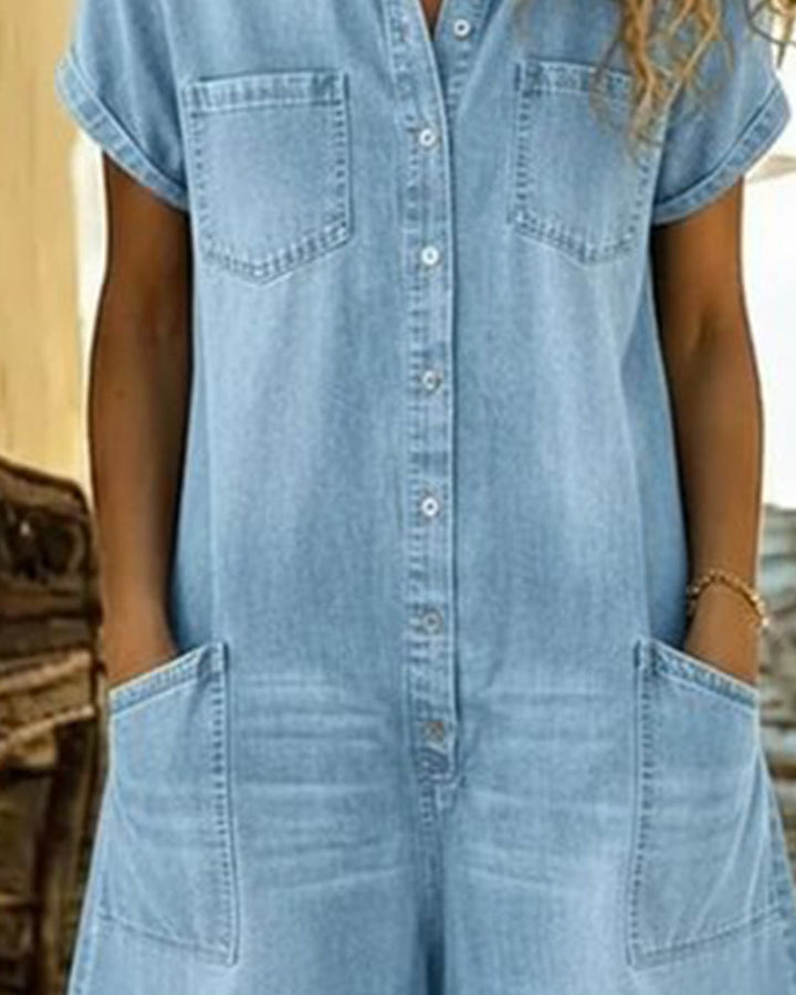 Clara | Short Sleeve Playsuit Dress