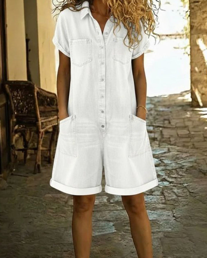 Clara | Short Sleeve Playsuit Dress