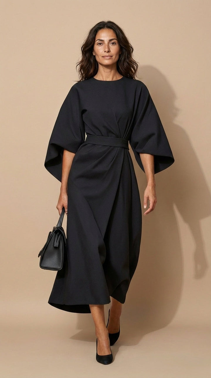 Matzliah™ | Elegant dress with lantern sleeves