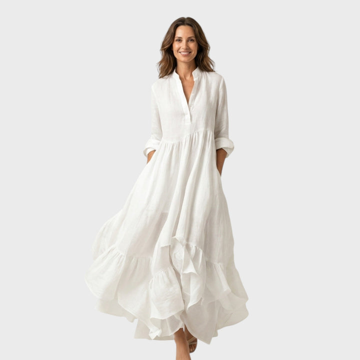 Zille - Casual ruffled linen maxi dress