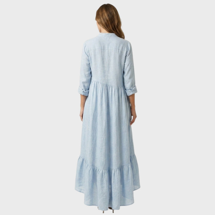Zille - Casual ruffled linen maxi dress
