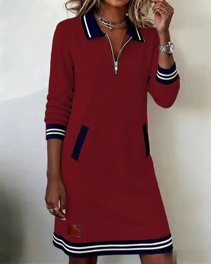 Honora | Chic cotton dress with long sleeves