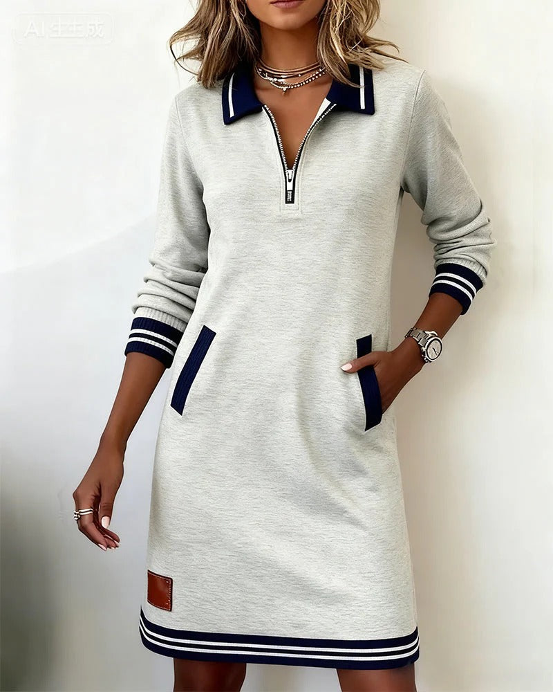 Honora | Chic cotton dress with long sleeves