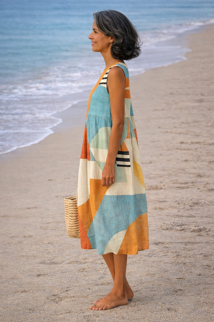 Iris | Geometric Midi Dress