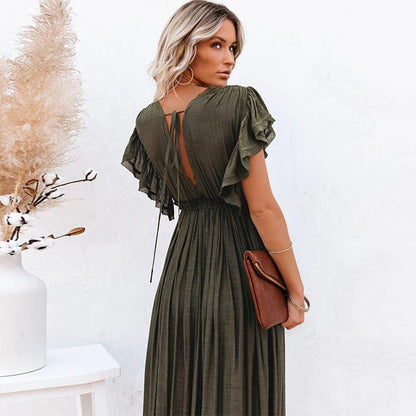 Esmee™ - Maxi Donkergroene Ibiza Jurk