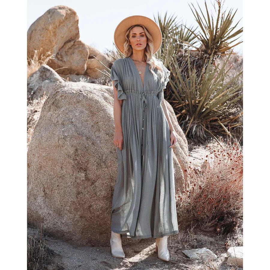 Sara™ Maxi Groen/Grijze Ibiza Jurk
