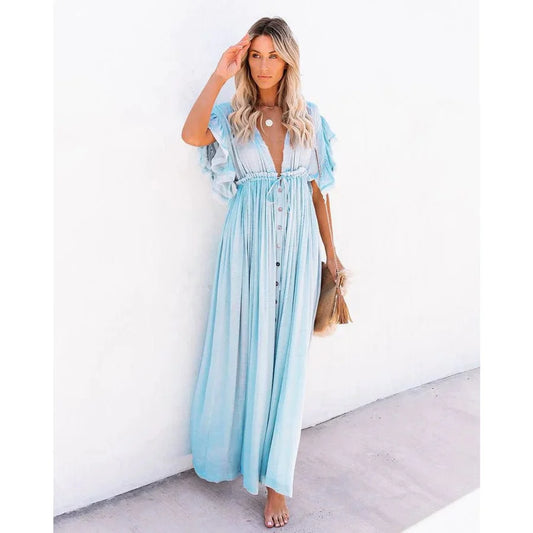 Luna™ Maxi Lichtblauwe Ibiza Jurk